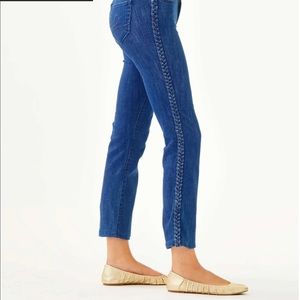 Lilly Pulitzer blue  jeans braiding detail size 16